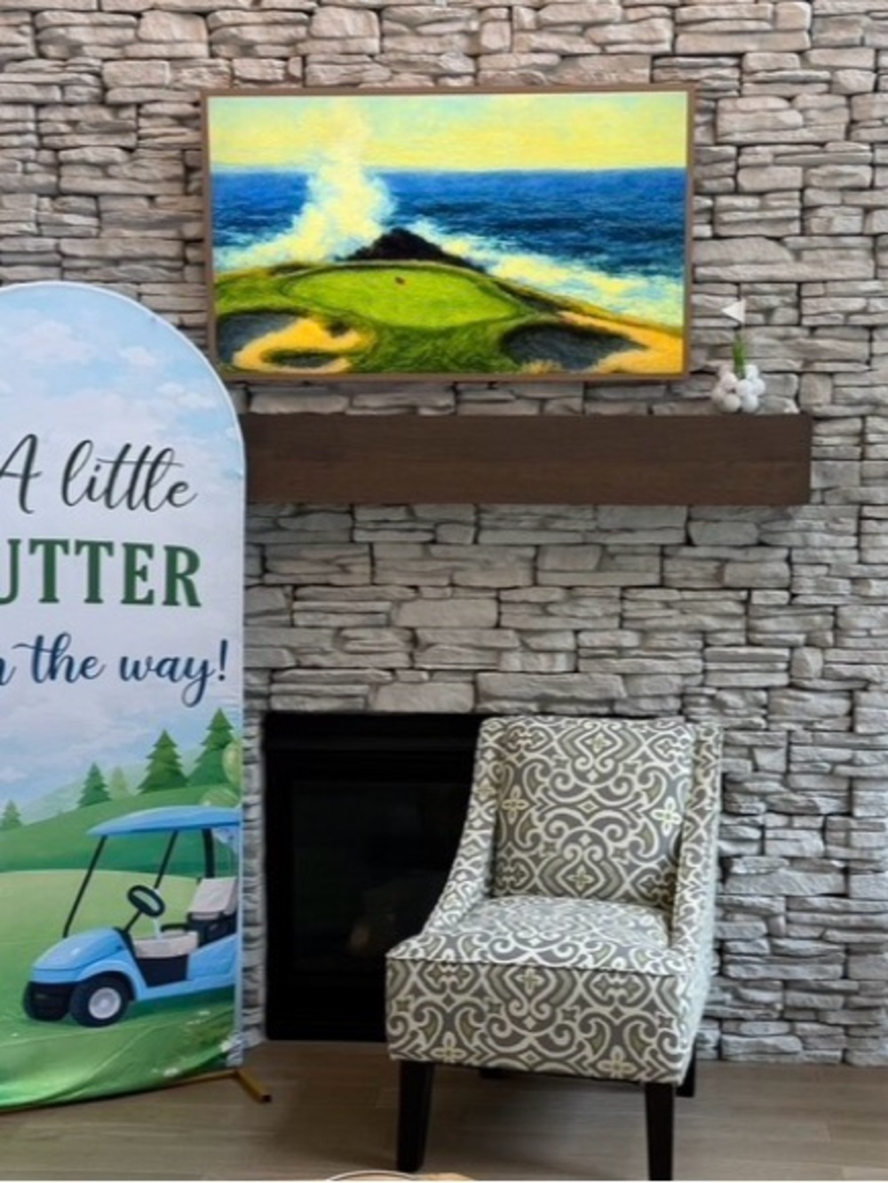 Nursery Rhyme Blue, Green & Yellow Coastal Golf Wall Art